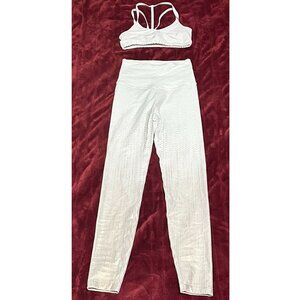 Beyond Yoga White Metallic Copper Ombre Athletic Set